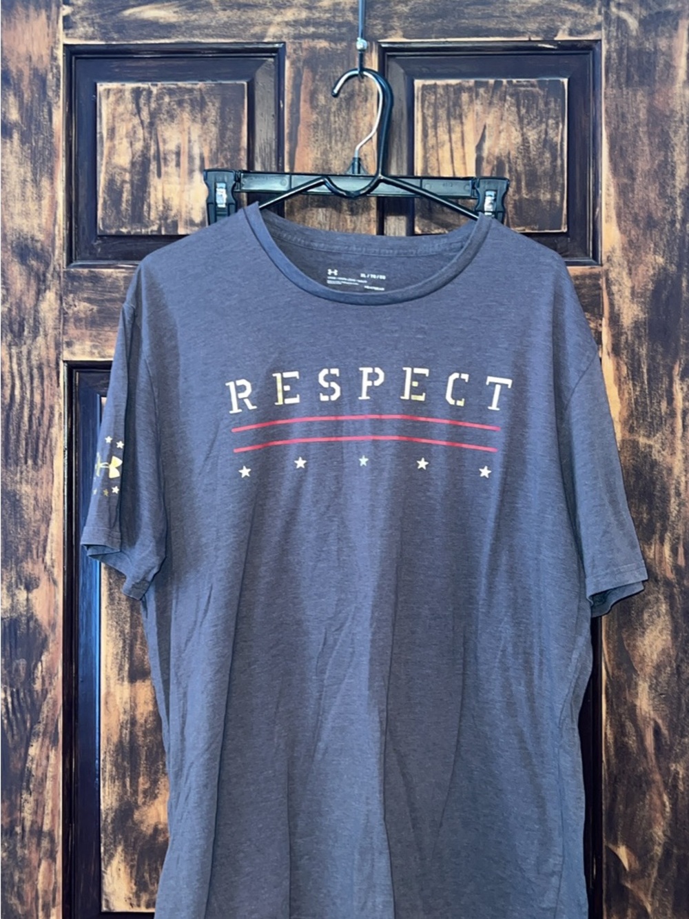 Under Armour Men's Respect Graphic Tee - Gray with Red Accents